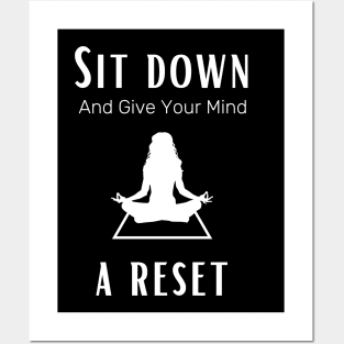 Sit down and give your mind a rest females yoga and meditation Posters and Art